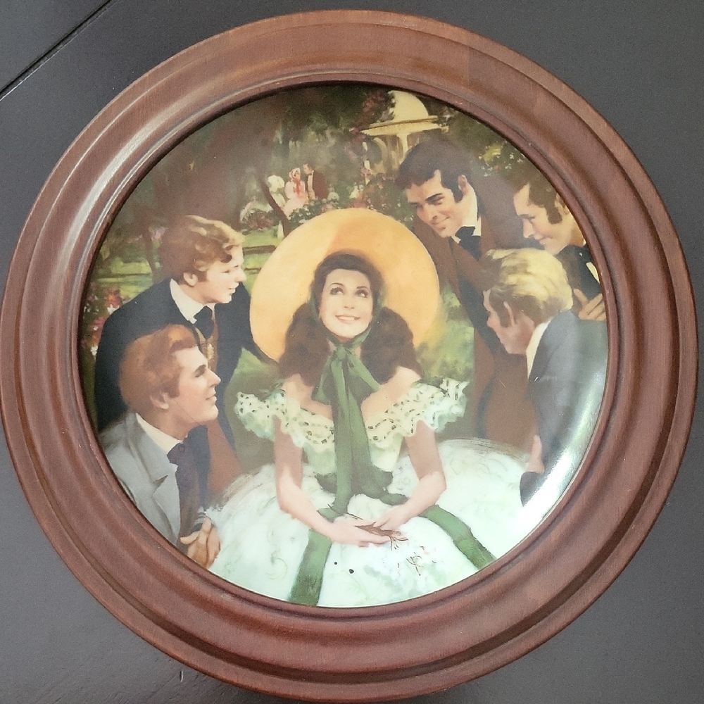 Gone with the Wind Collectible Plate. "Scarlett and Her Suitors".